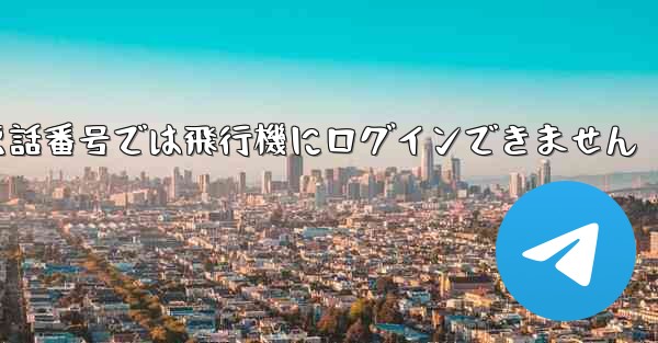 国内の携帯電話番号では飛行機にログインできません