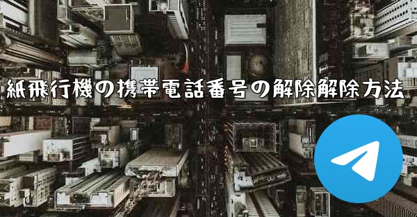 紙飛行機の携帯電話番号の解除解除方法