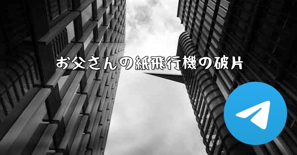 お父さんの紙飛行機の破片