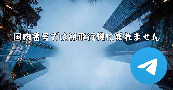 国内番号では紙飛行機に乗れません
