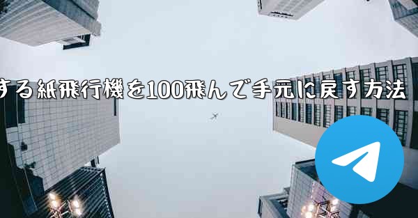 回転する紙飛行機を100飛んで手元に戻す方法