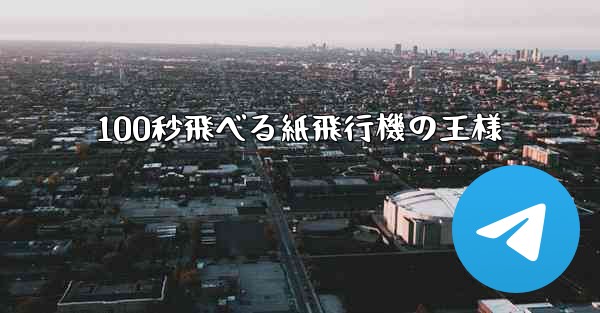 100秒飛べる紙飛行機の王様
