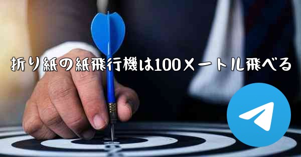 折り紙の紙飛行機は100メートル飛べる