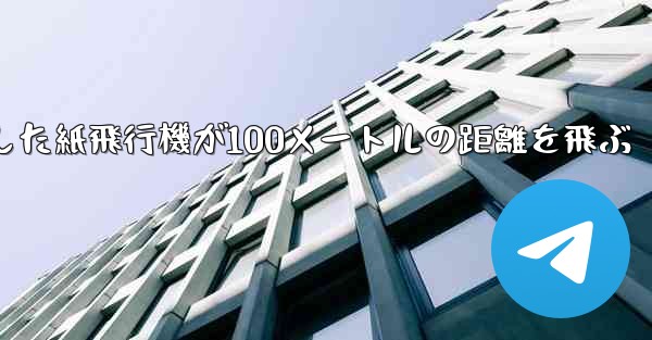 折り紙で手作りした紙飛行機が100メートルの距離を飛ぶ