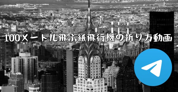 100メートル飛ぶ紙飛行機の折り方動画