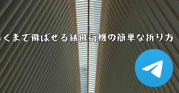 一番遠くまで飛ばせる紙飛行機の簡単な折り方