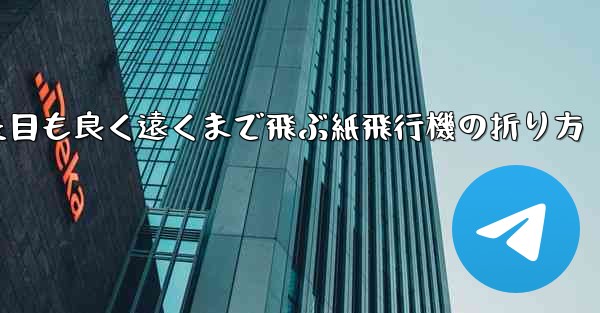 見た目も良く遠くまで飛ぶ紙飛行機の折り方