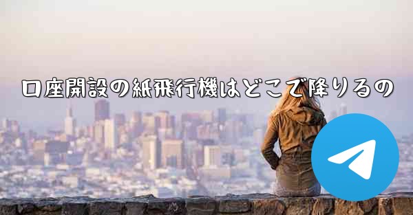 口座開設の紙飛行機はどこで降りるの