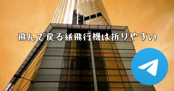 飛んで戻る紙飛行機は折りやすい