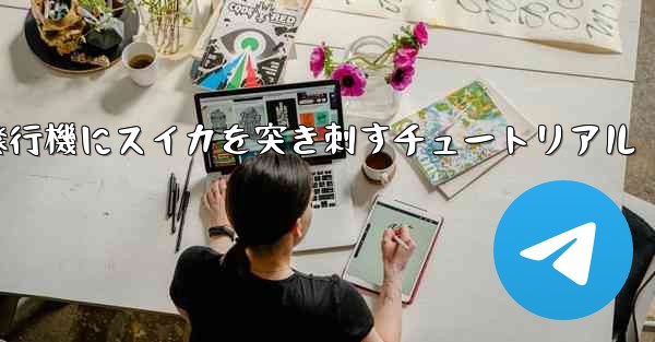 紙飛行機にスイカを突き刺すチュートリアル