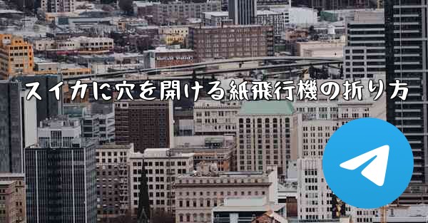スイカに穴を開ける紙飛行機の折り方
