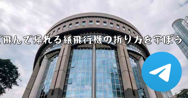 2分で飛んで帰れる紙飛行機の折り方を学ぼう