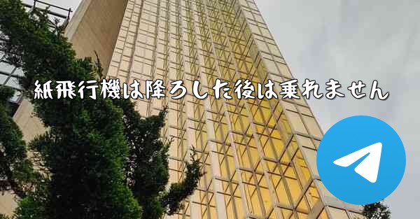 紙飛行機は降ろした後は乗れません