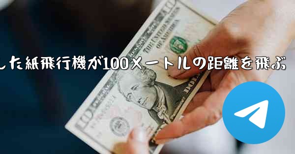 折り紙で手作りした紙飛行機が100メートルの距離を飛ぶ