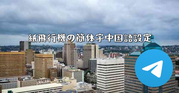 紙飛行機の簡体字中国語設定